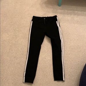 Black jeans with side stripe